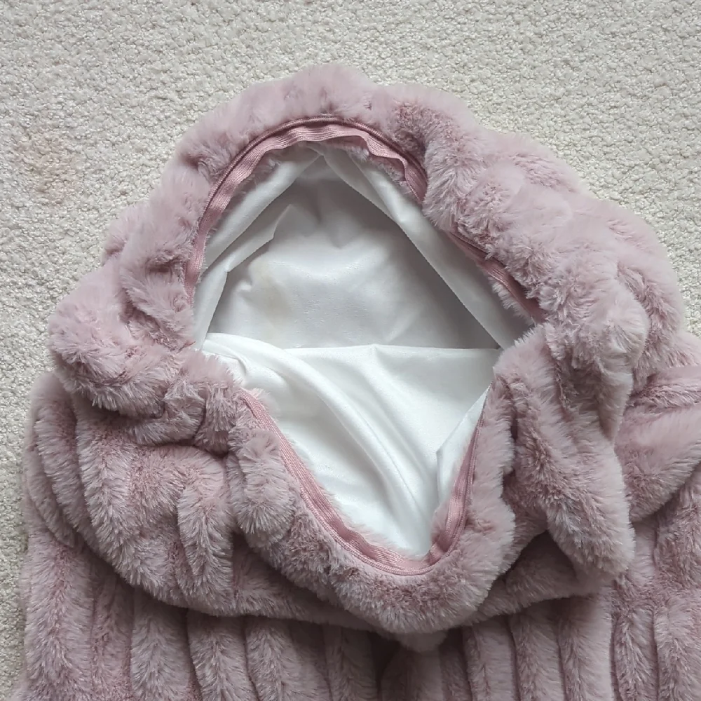 Set of Four Pink Faux Fur Pillow Covers